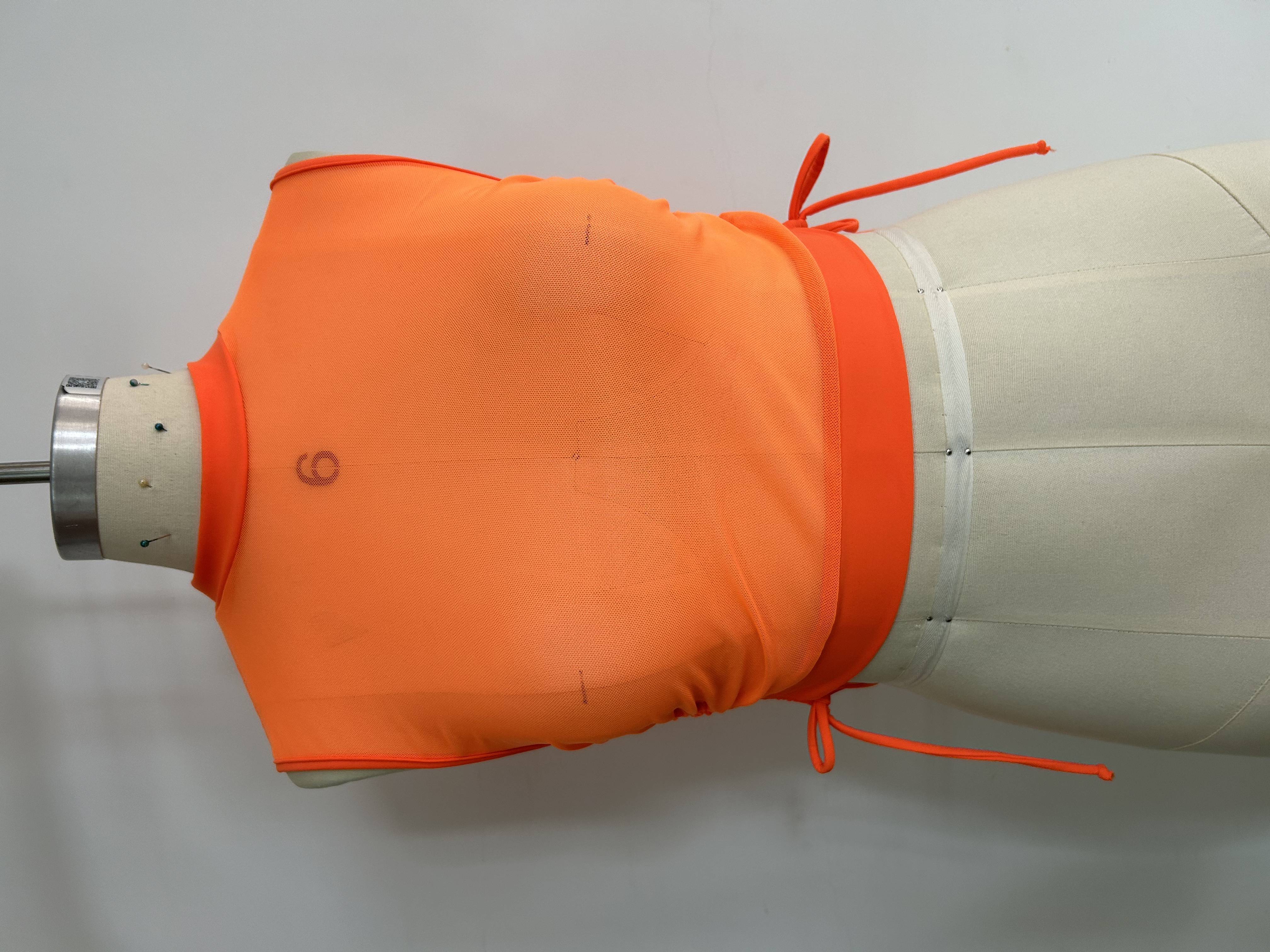 We.lola Vibrant Orange Mesh Crop Top - High Elasticity Sports Vest for Summer Vibes