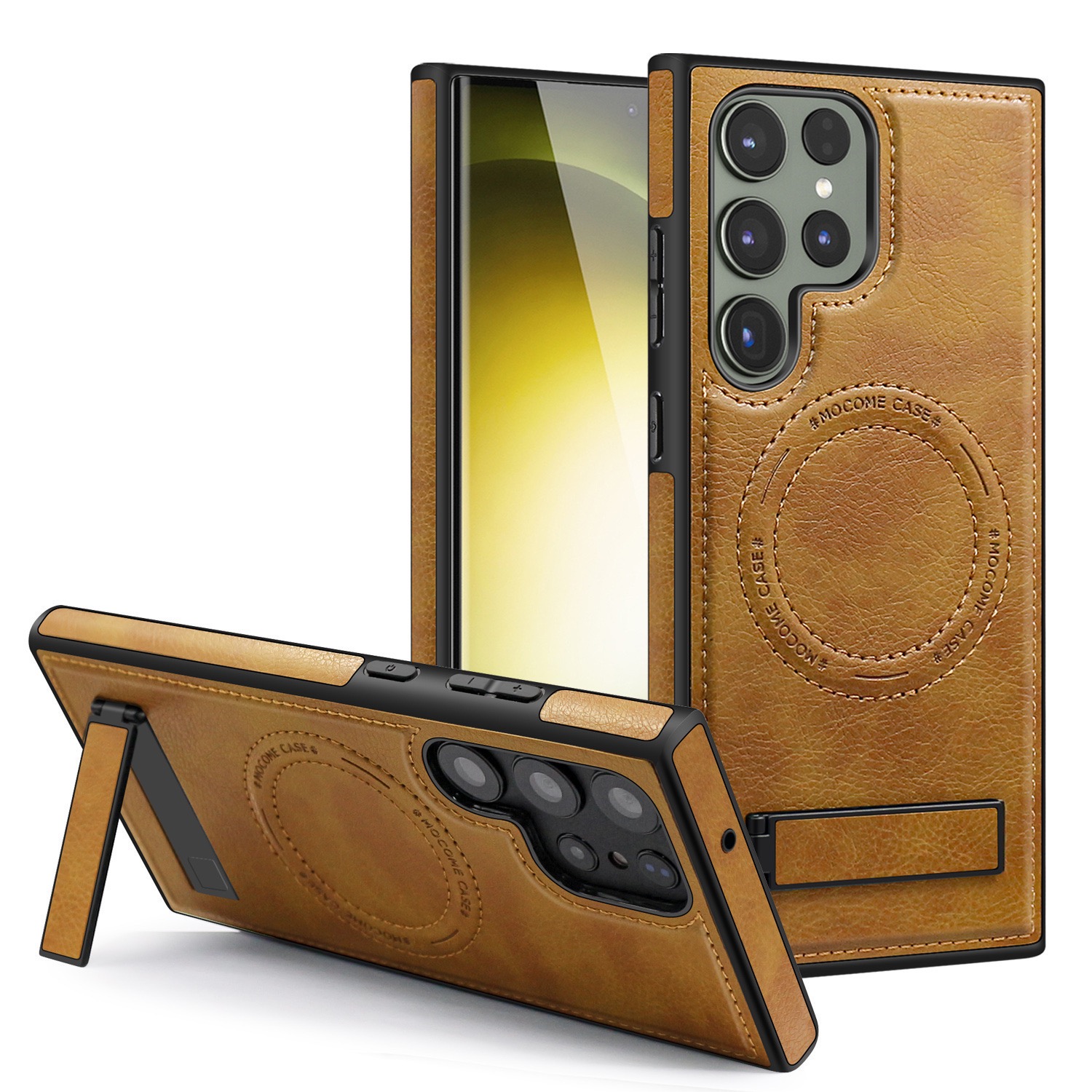 Luxurious leather invisible stand iPhone/Samsung series protective case(2 Free Shipping)