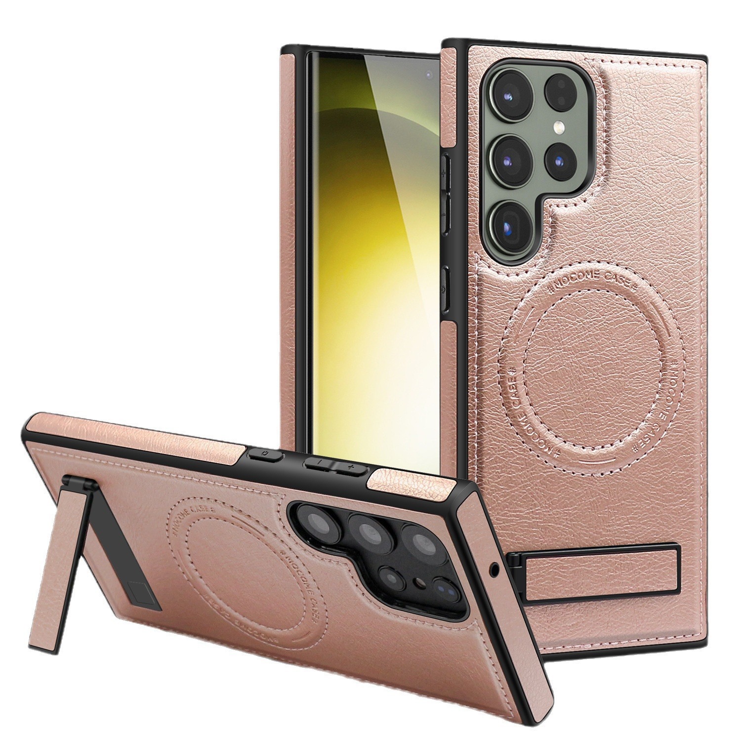 Luxurious leather invisible stand iPhone/Samsung series protective case(2 Free Shipping)