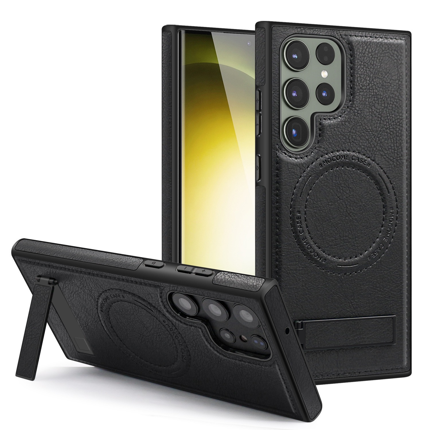 Luxurious leather invisible stand iPhone/Samsung series protective case(2 Free Shipping)