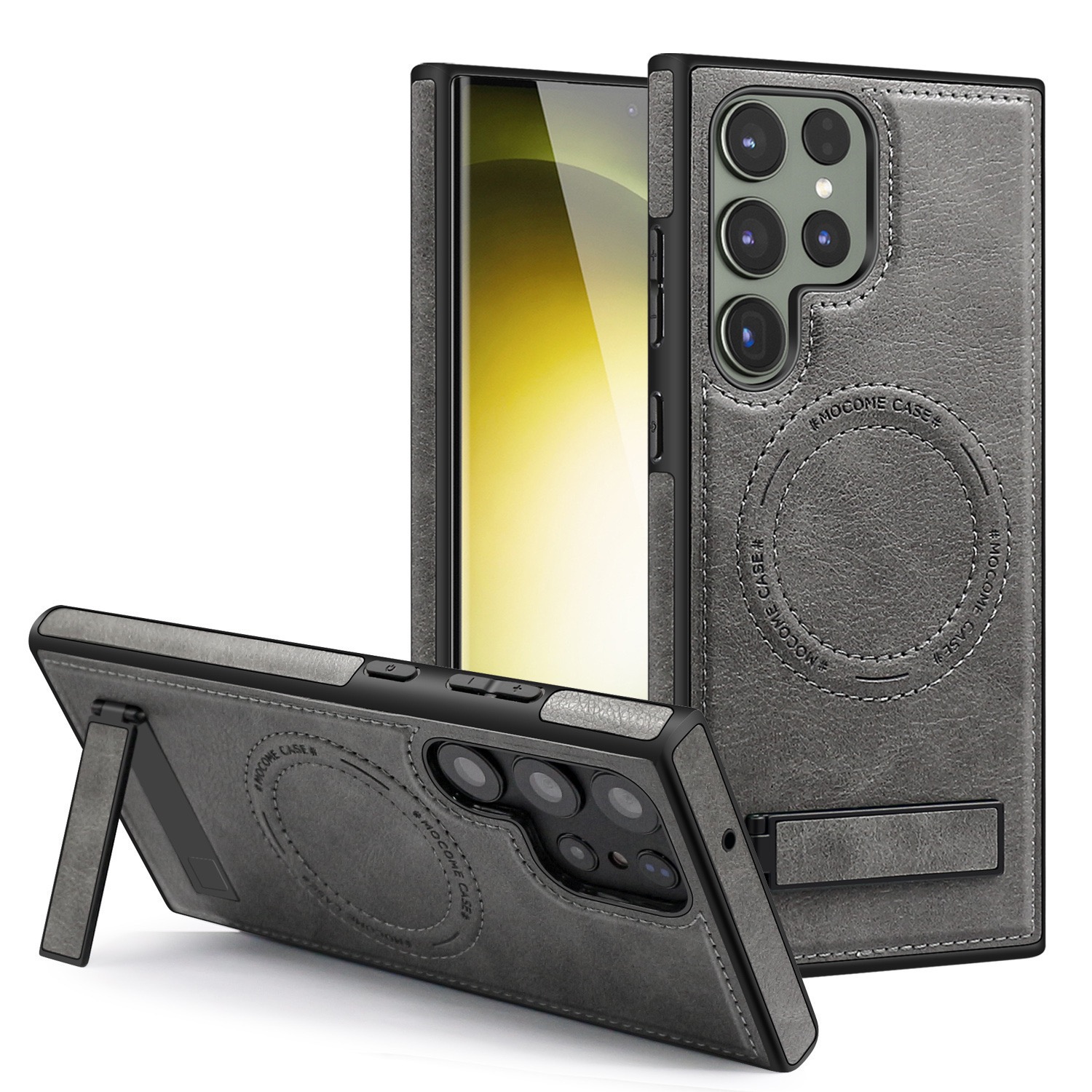 Luxurious leather invisible stand iPhone/Samsung series protective case(2 Free Shipping)