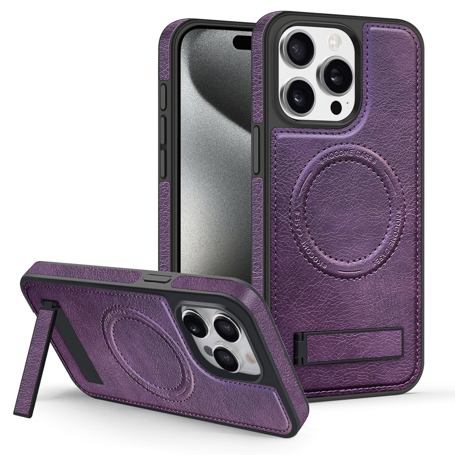 Luxurious leather invisible stand iPhone/Samsung series protective case(2 Free Shipping)