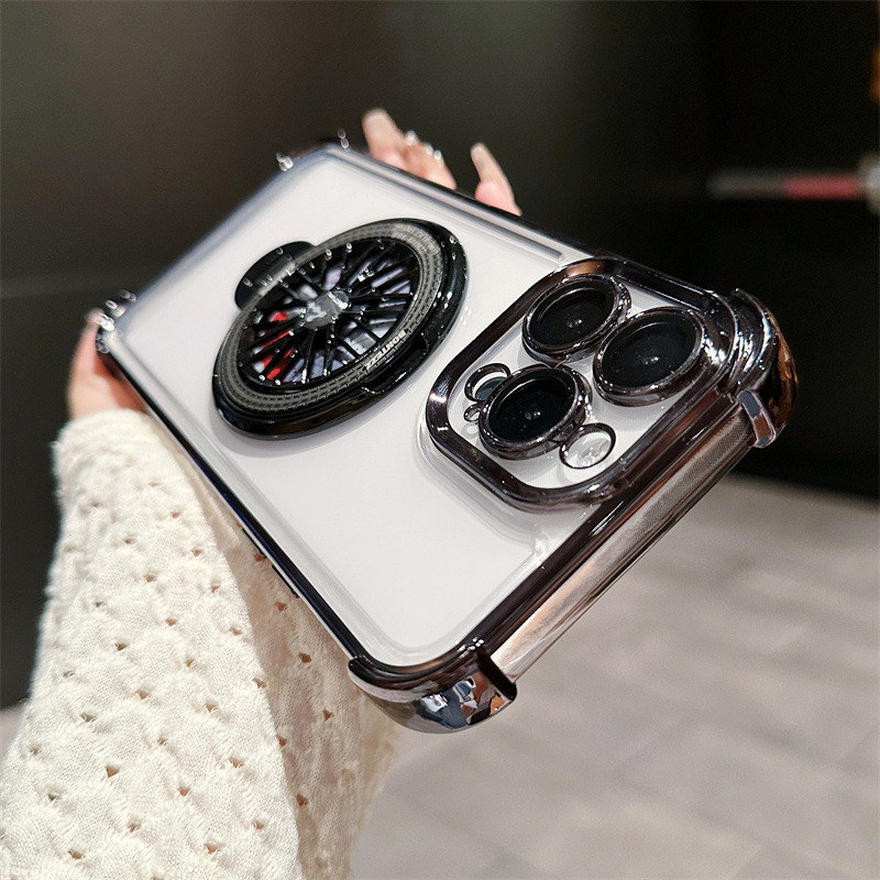 Large Window Magnetic Rotating Gyroscope Bracket Phone Case