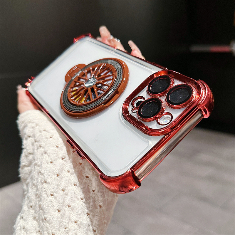 Large Window Magnetic Rotating Gyroscope Bracket Phone Case