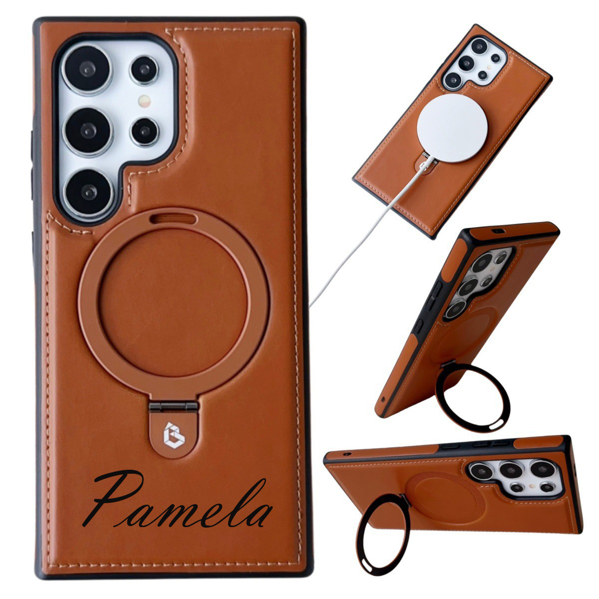 Business Leather Case for Samsung S24ultra Phone Case with Built-in Kickstand S23 Premium Leather S22Plus