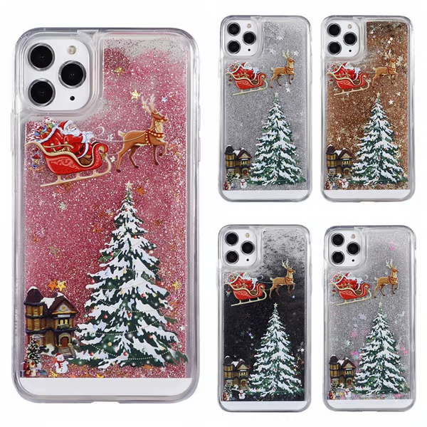 🎄Christmas theme flash powder iPhone mobile phonecase for iPhone 14/13/12/11/X/XS/7/8/SE
