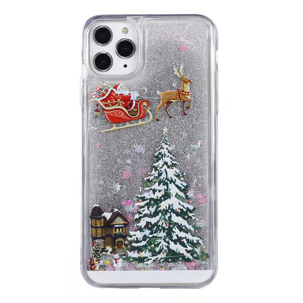 🎄Christmas theme flash powder iPhone mobile phonecase for iPhone 14/13/12/11/X/XS/7/8/SE