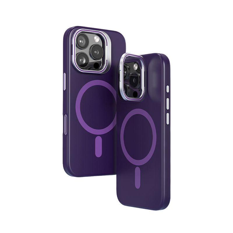 Magnetic Silicone Lens-Stand Case for iPhone 16 Pro Max