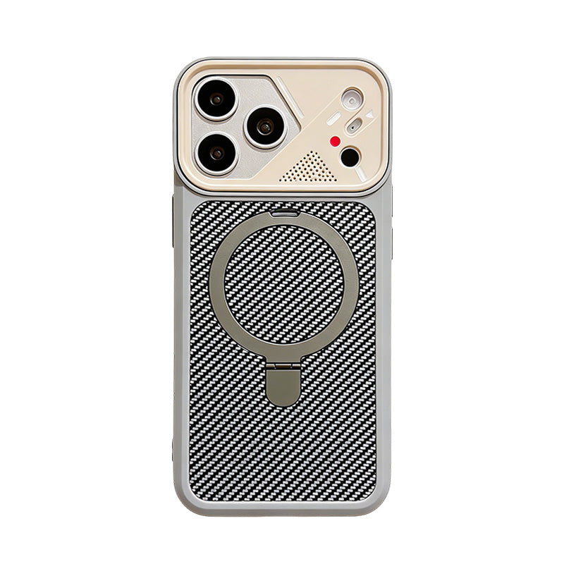 Mecha Carbon Fiber Texture Magnetic Case For iPhone 17/16/15 Series