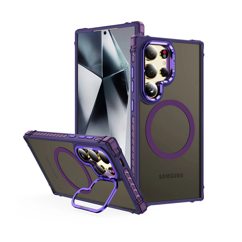  Transparent Black Matte Drop-Proof Stand Case For Samsung S26 Ultra