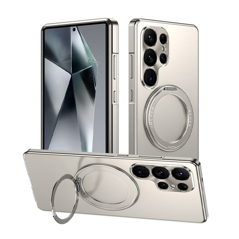 Aluminum Alloy Magnetic Ring Stand Case for Samsung S25 Ultra