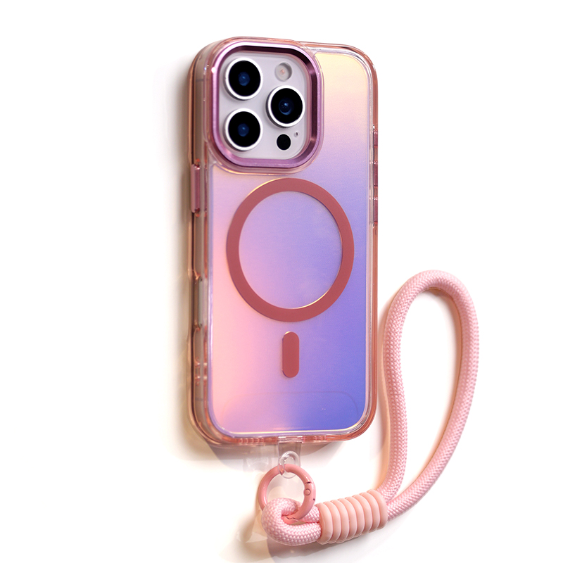 Colorful Magnetic Phone Case With Lanyard For iPhone 17 Pro Max