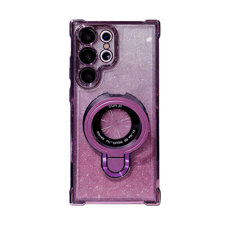 Electroplated Shockproof Magnetic Kickstand Case for Samsung S26 Ultra