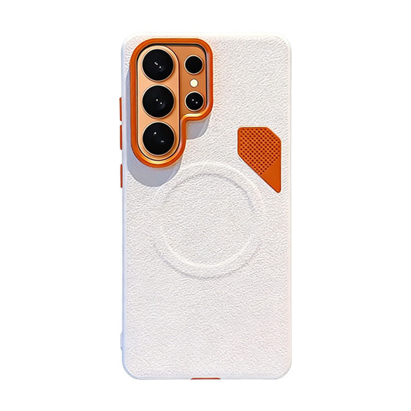 Premium Matte Leather Magnetic Cooling Case for Samsung S26 Ultra