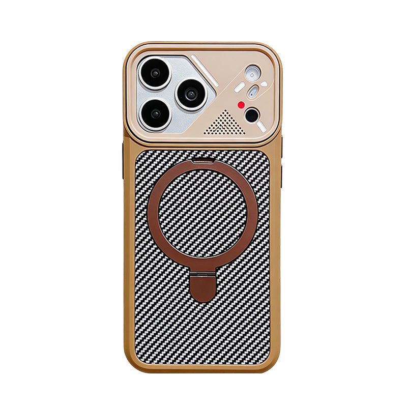 Mecha Carbon Fiber Texture Magnetic Case For iPhone 17/16/15 Series
