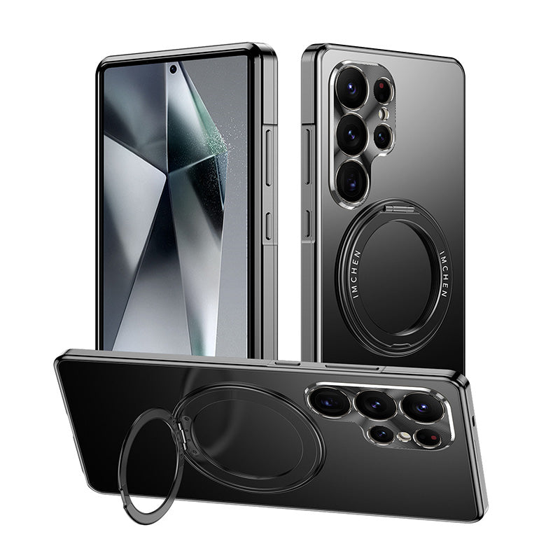 Aluminum Alloy Magnetic Ring Stand Case for Samsung S25 Ultra