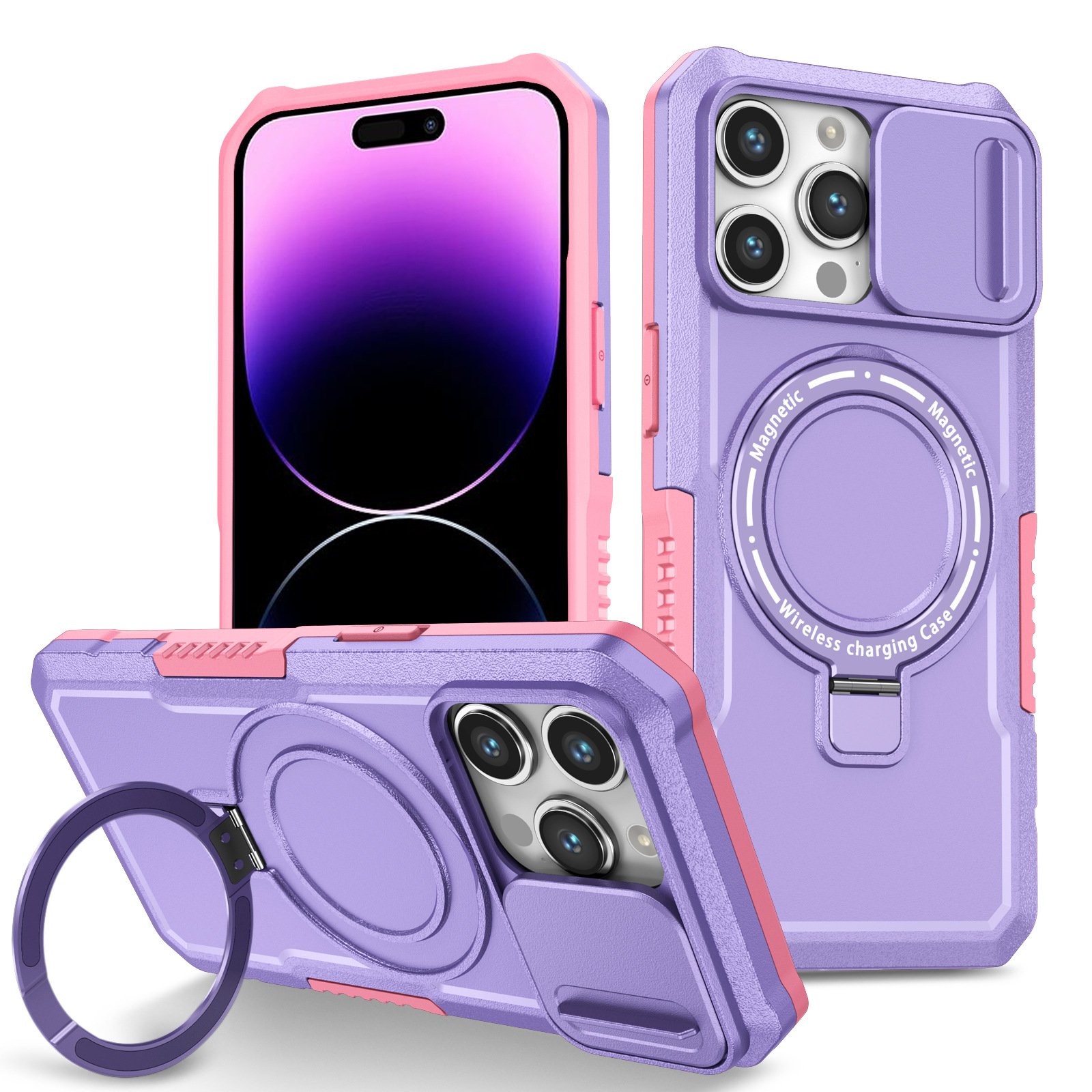 📱✨Push-Window Magnetic Adsorption Stand Anti-drop Case For iPhone