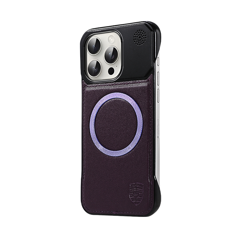 Frameless Leather Texture Magnetic Case For iPhone 16 Pro Max