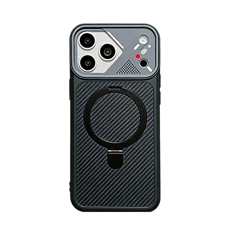 Mecha Carbon Fiber Texture Magnetic Case For iPhone 17/16/15 Series