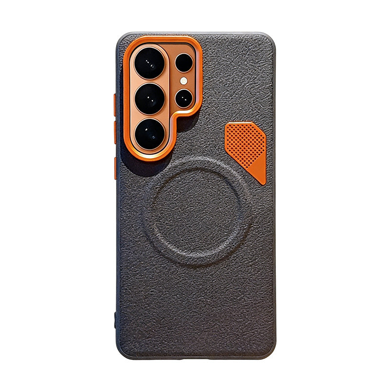 Premium Matte Leather Magnetic Cooling Case for Samsung S26 Ultra