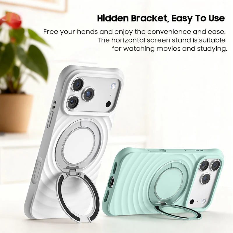 360° Rotating Liquid Silicone Stand Case with MagSafe For iPhone 17 Series