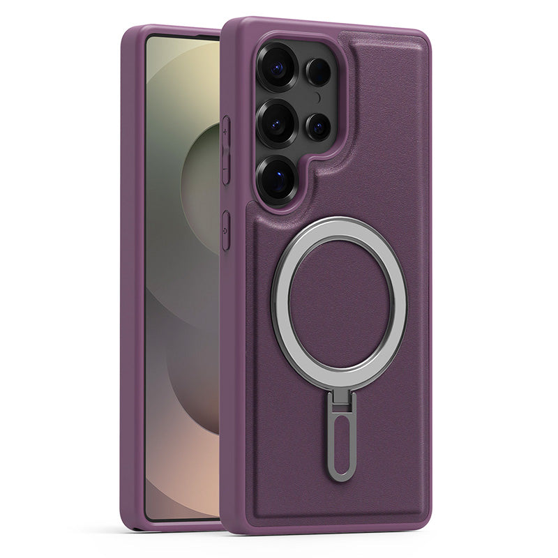 Leather MagSafe Stand Case for Samsung S25 Series