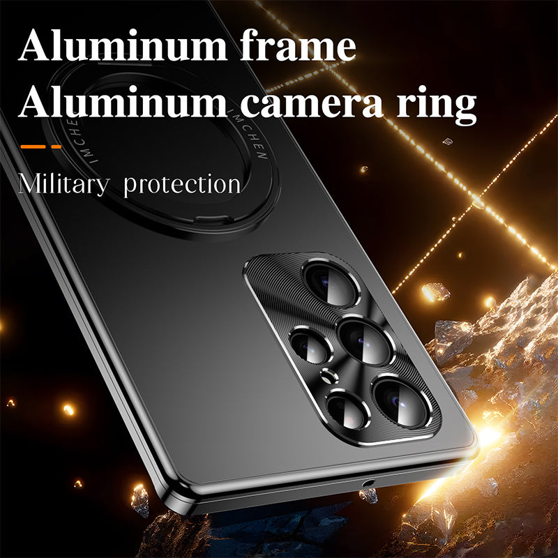Aluminum Alloy Magnetic Ring Stand Case for Samsung S25 Ultra