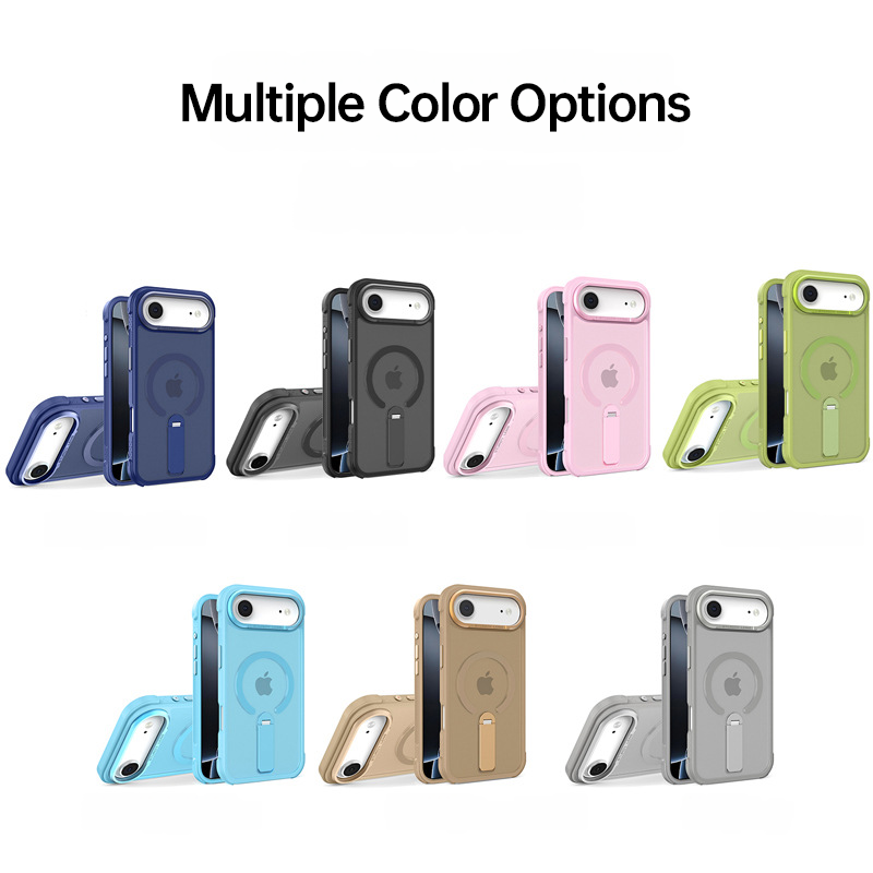 360° Kickstand Magnetic Shockproof Matte Case For iPhone 17 Pro Max