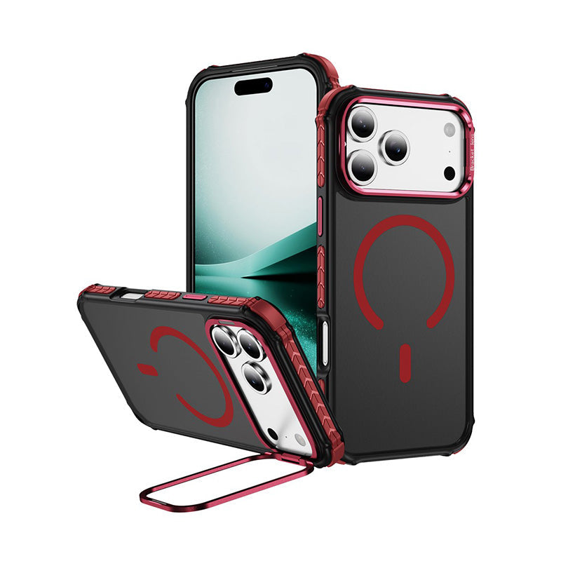  Skin-Feel Magnetic Kickstand Case for iPhone 17/16/15 Series