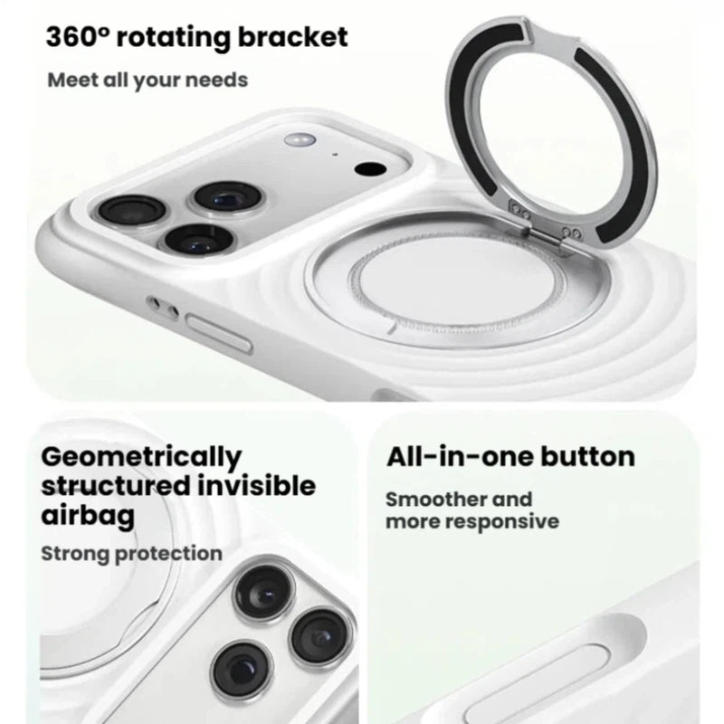 360° Rotating Liquid Silicone Stand Case with MagSafe For iPhone 17 Series