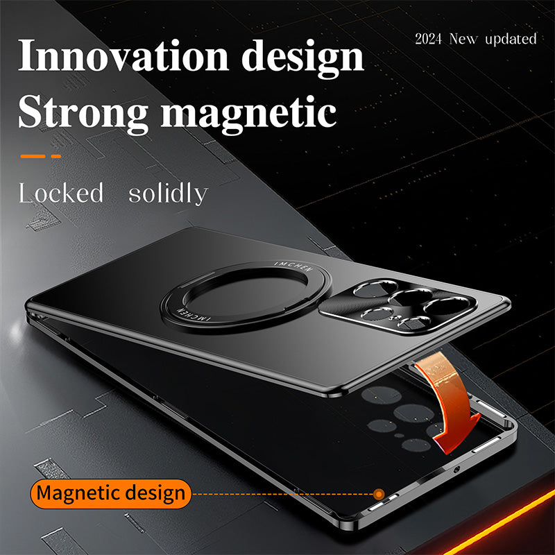 Aluminum Alloy Magnetic Ring Stand Case for Samsung S25 Ultra
