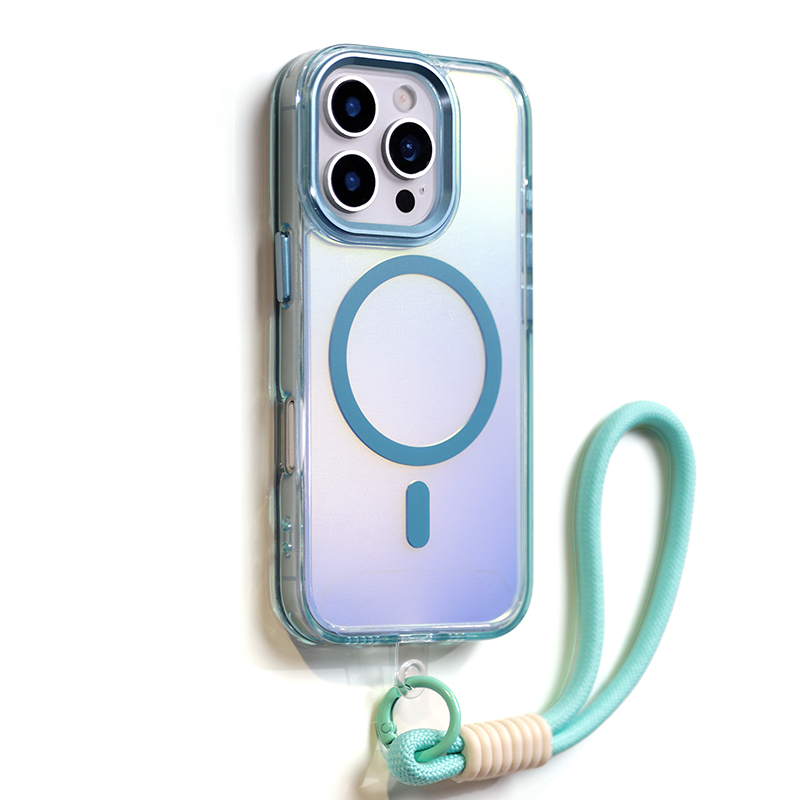 Colorful Magnetic Phone Case With Lanyard For iPhone 17 Pro Max