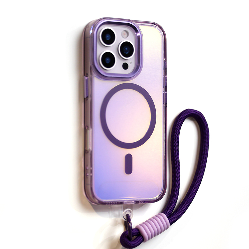 Colorful Magnetic Phone Case With Lanyard For iPhone 17 Pro Max