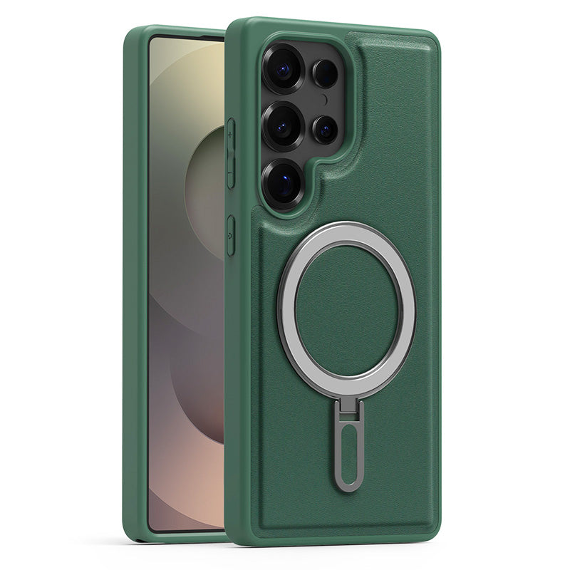 Leather MagSafe Stand Case for Samsung S25 Series