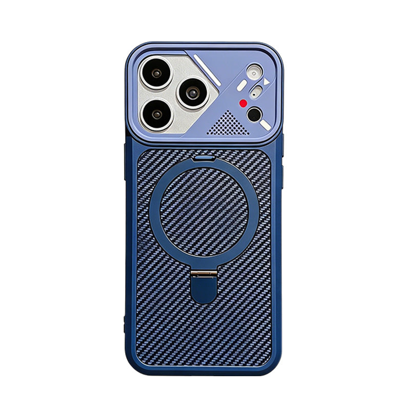 Mecha Carbon Fiber Texture Magnetic Case For iPhone 17/16/15 Series