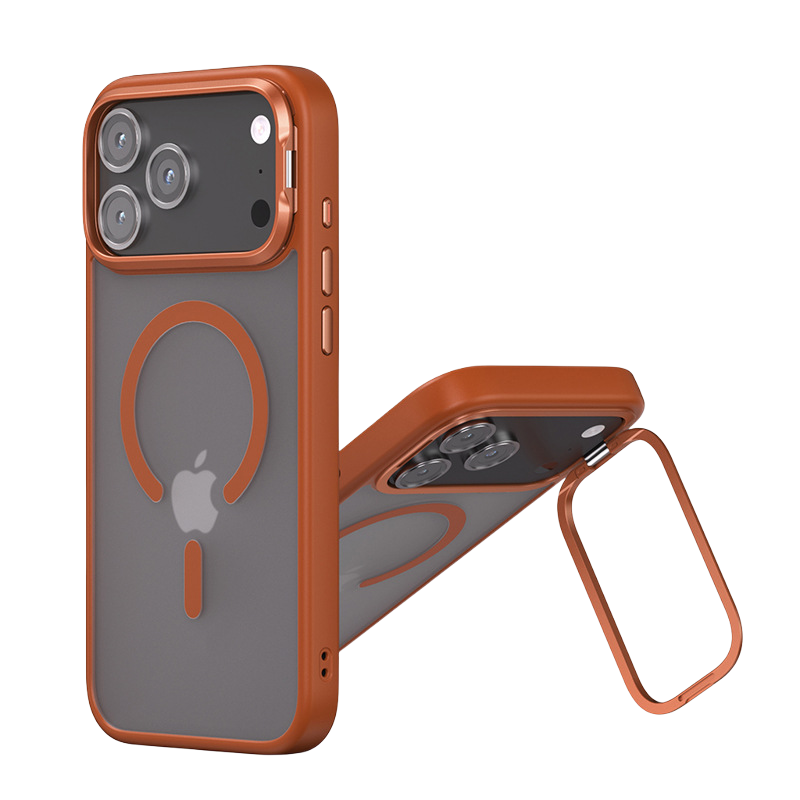 Matte Lens Stand Magnetic Case For iPhone 17 Series