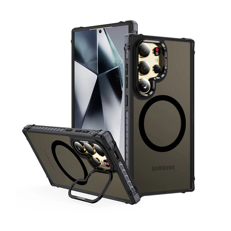  Transparent Black Matte Drop-Proof Stand Case For Samsung S26 Ultra