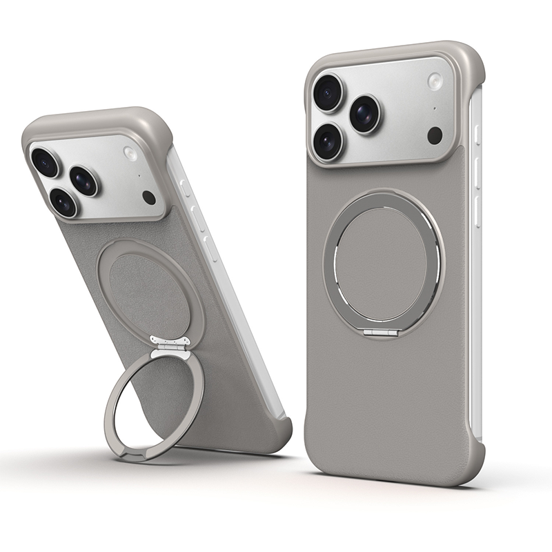  Zero-Edge Leather MagSafe Stand Case for iPhone 17 Pro Max