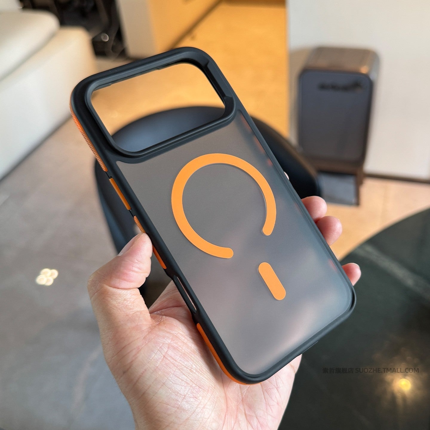 Matte Black Magnetic Case with Anti-Slip Strip for iPhone 17 Series