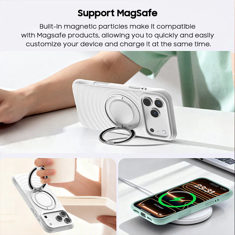 360° Rotating Liquid Silicone Stand Case with MagSafe For iPhone 17 Series