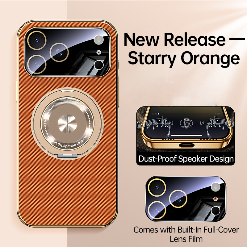 Kevlar Texture 360° Rotating Magnetic Stand Case For iPhone 17 Series