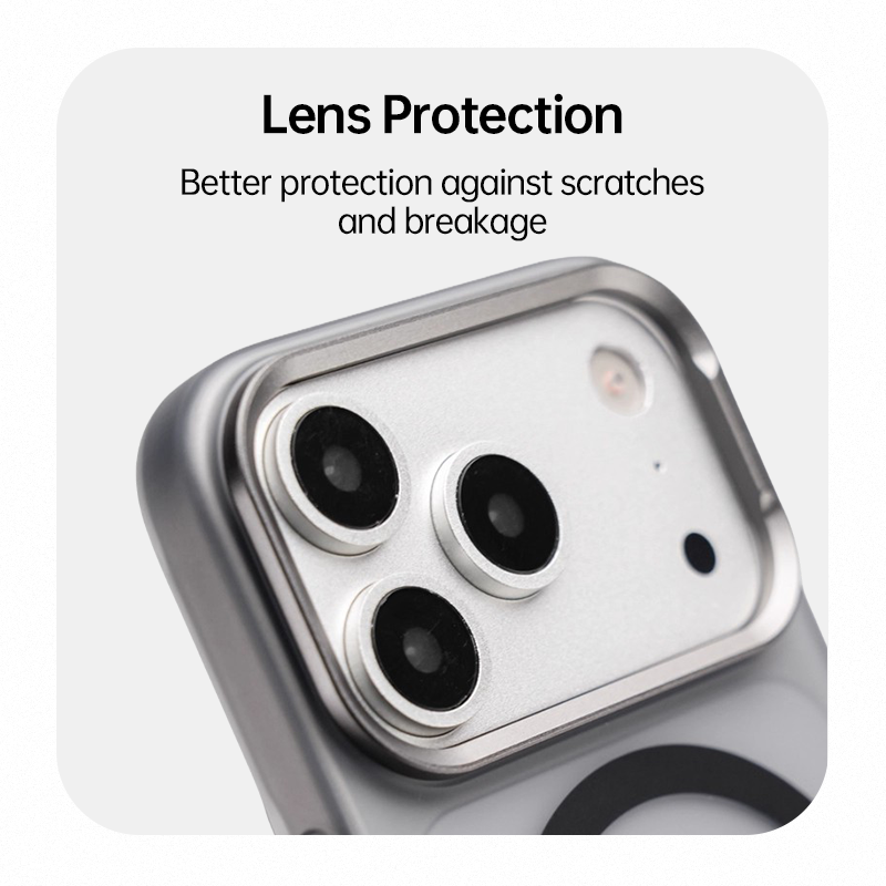 : casesun iPhone 17 Pro Max protective case demonstrating reinforced metal lens guard and durable frame