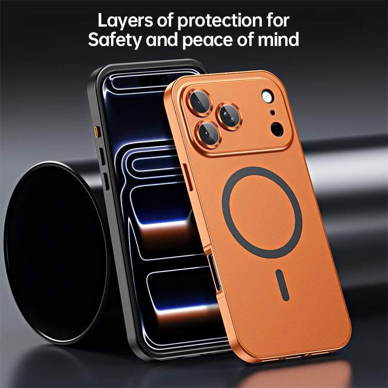  Aluminum Alloy Frame + Matte Back MagSafe Case For iPhone 17 Pro Max