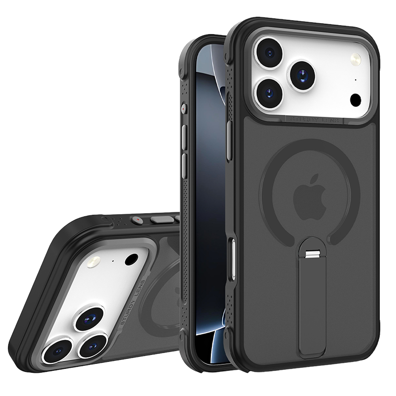 360° Kickstand Magnetic Shockproof Matte Case For iPhone 17 Pro Max