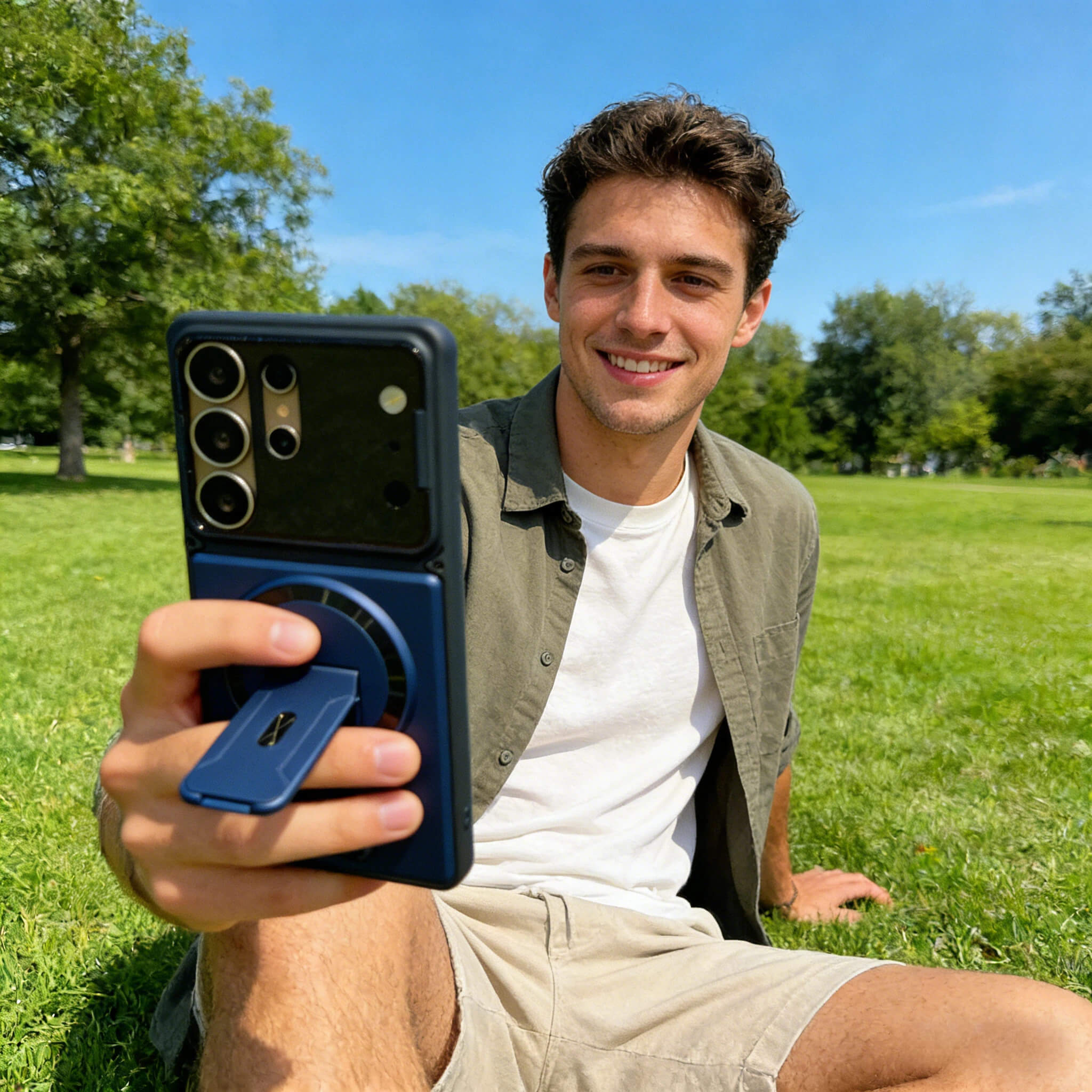 Full-Coverage Shock-Resistant Invisible Stand Case for Samsung S26 Series