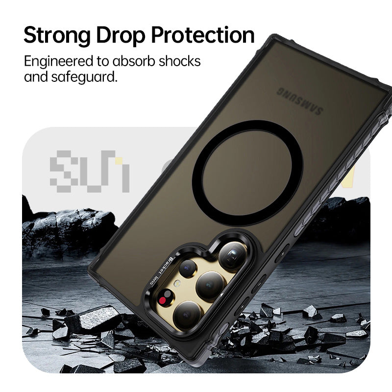  Transparent Black Matte Drop-Proof Stand Case For Samsung S26 Ultra