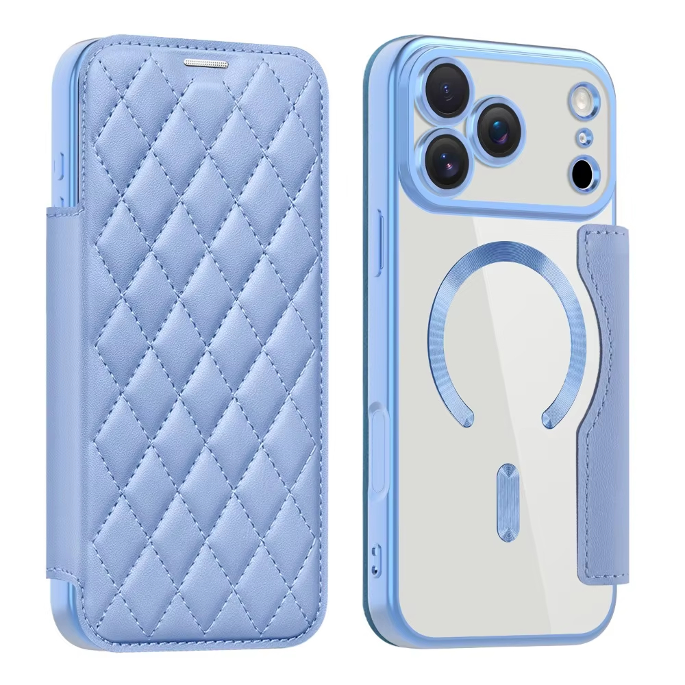 New Striped Leather Folio Wallet Case for iPhone