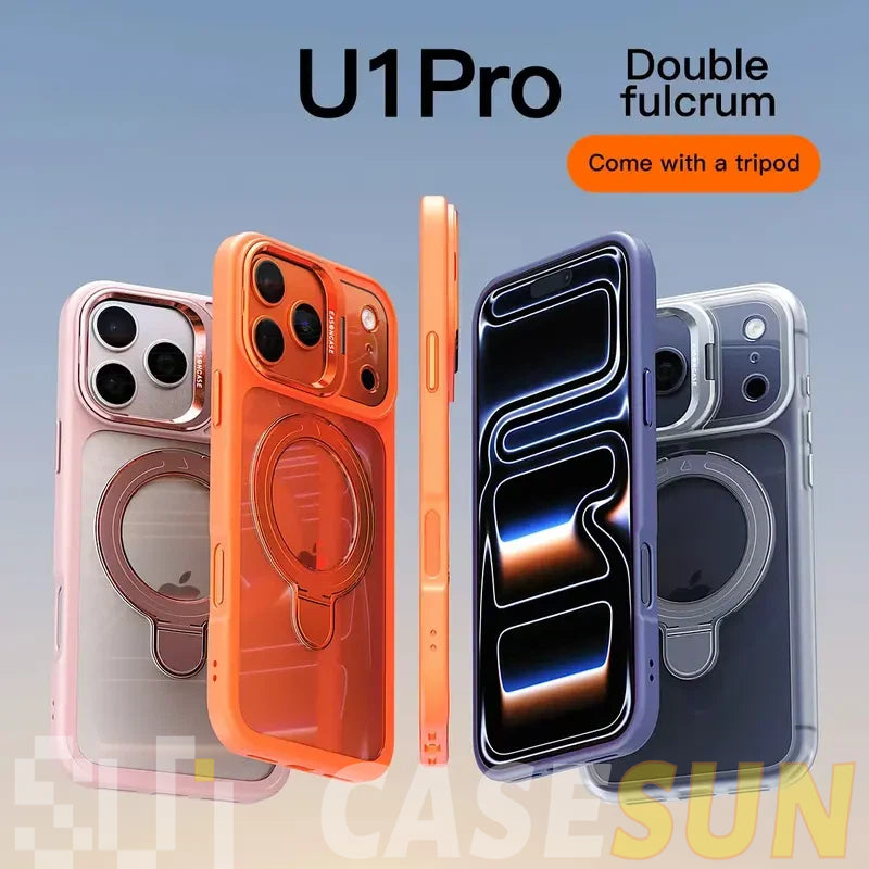 Magnetic Dual Stand Clear Case For iPhone 17/16/15/14 Series