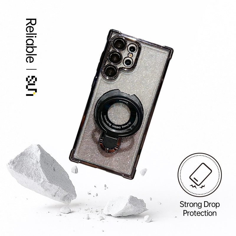 Electroplated Shockproof Magnetic Kickstand Case for Samsung S26 Ultra
