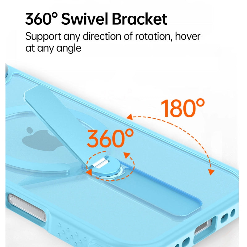 360° Kickstand Magnetic Shockproof Matte Case For iPhone 17 Pro Max